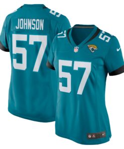 Women's Jacksonville Jaguars Caleb Johnson Teal Game Player Jersey JS1639 nicesnker