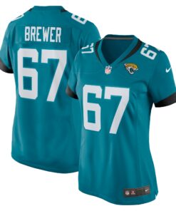 Women's Jacksonville Jaguars Chandler Brewer Teal Game Jersey JS1755 nicesnker