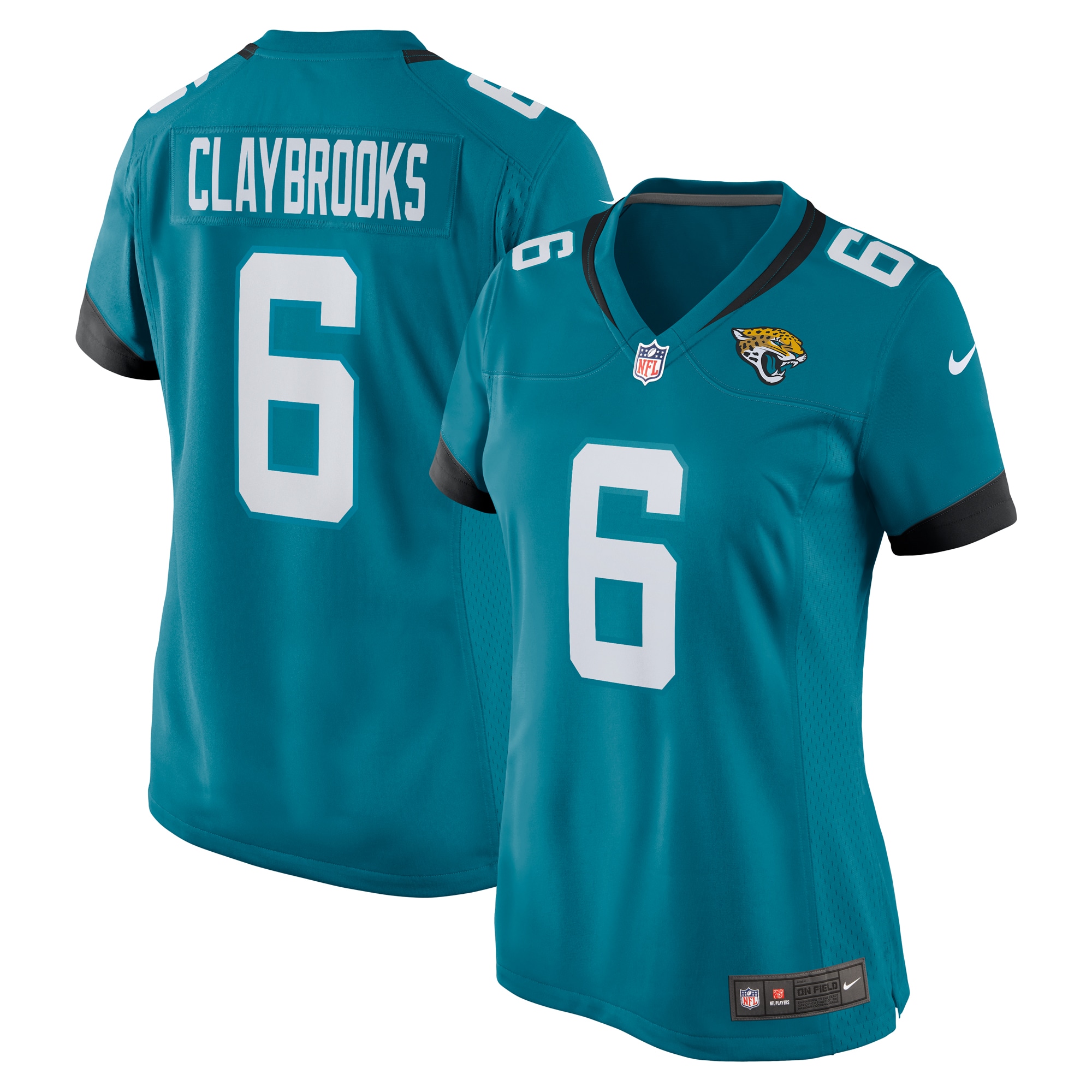Women's Jacksonville Jaguars Chris Claybrooks Teal Game Player Jersey JS1430 nicesnker