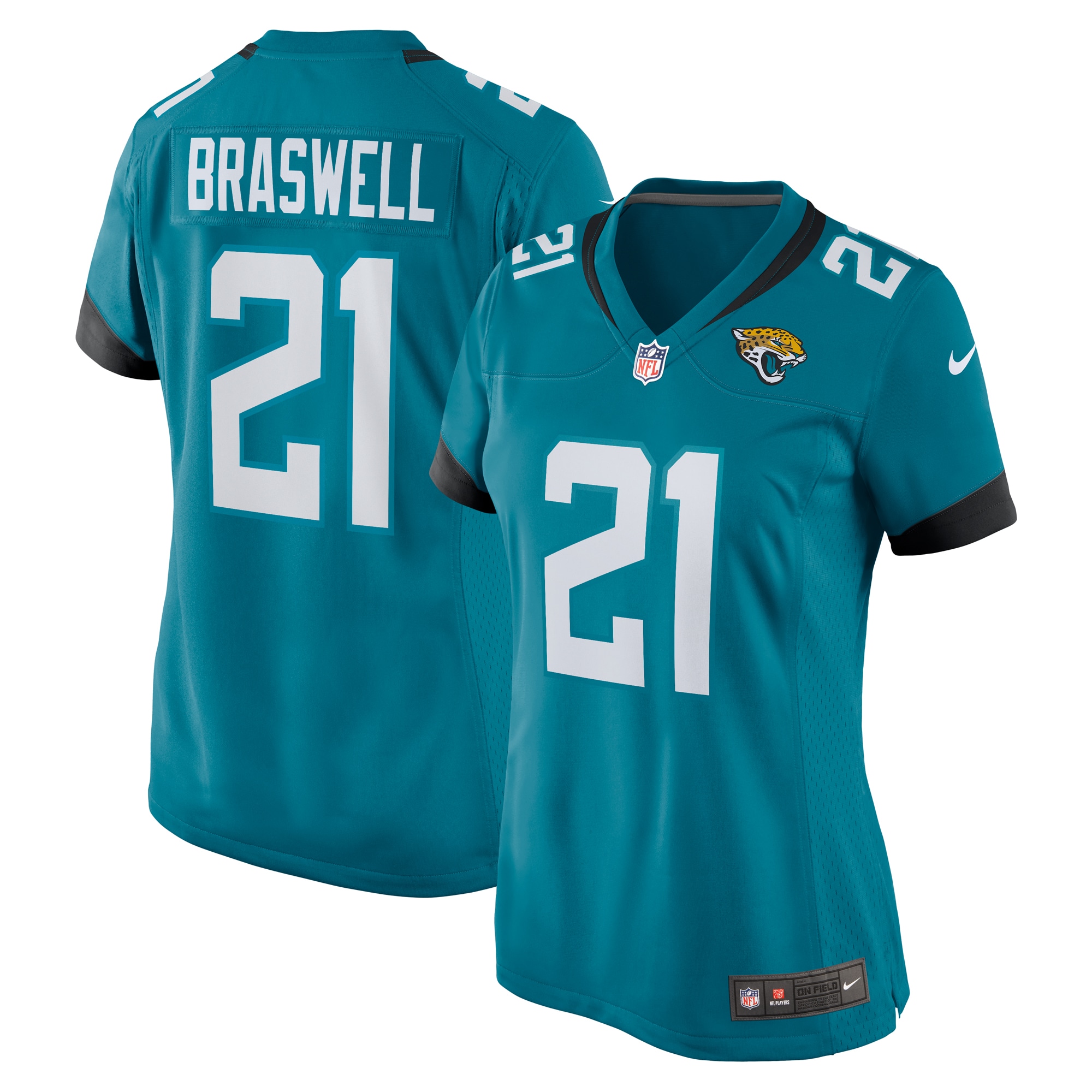 Women's Jacksonville Jaguars Christian Braswell Teal Team Game Jersey JS7334 nicesnker