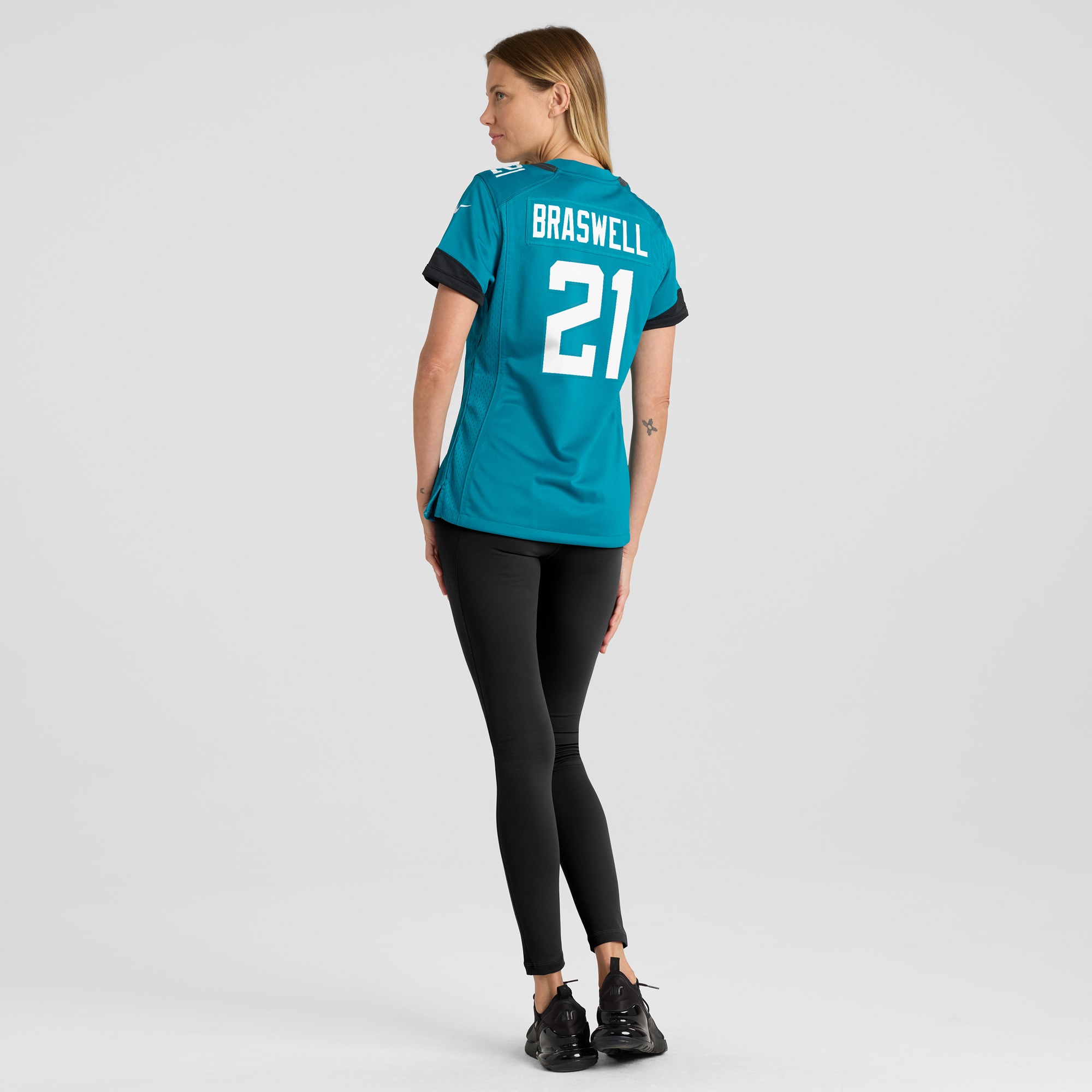 Women's Jacksonville Jaguars Christian Braswell Teal Team Game Jersey JS7334 nicesnker - Image 5