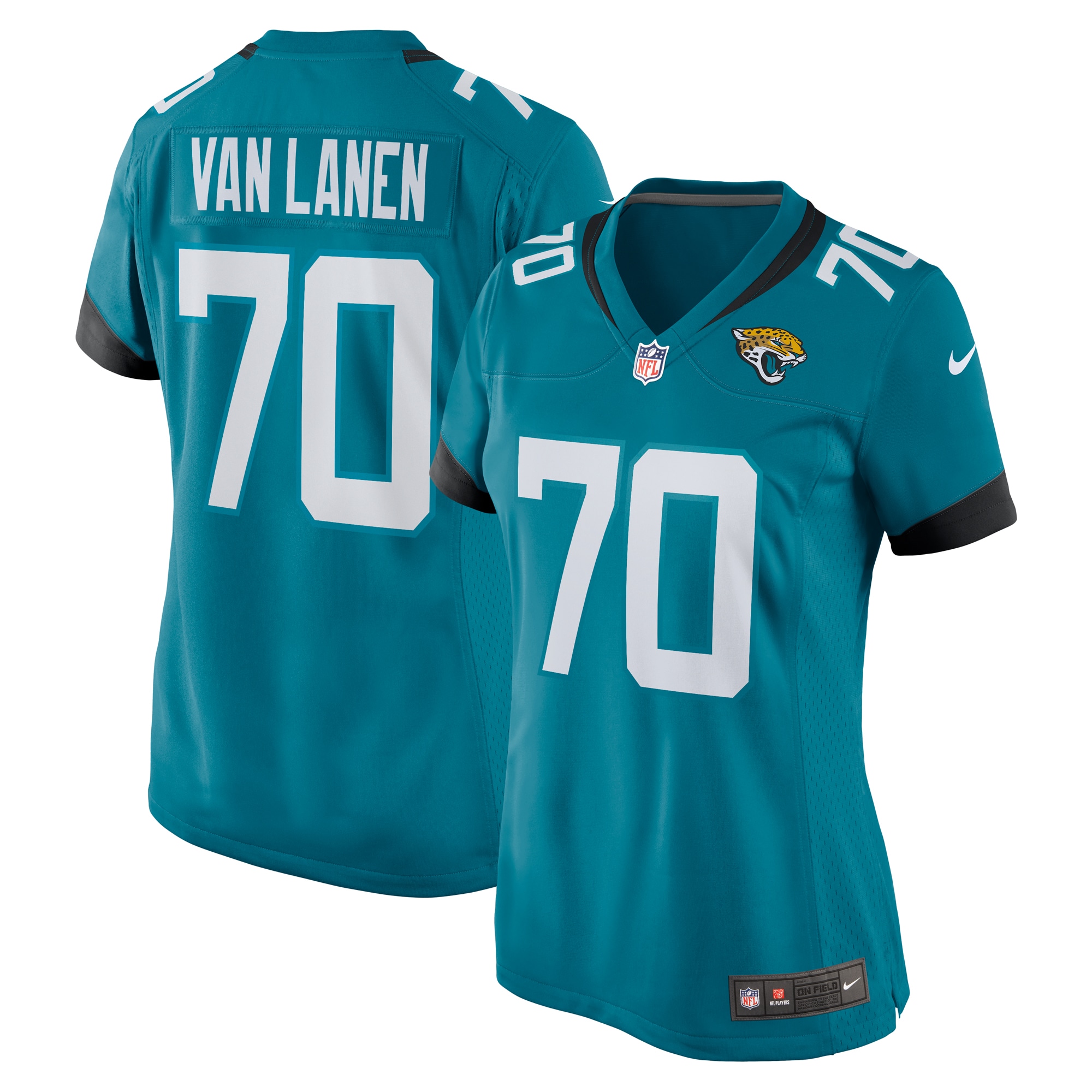 Women's Jacksonville Jaguars Cole Van Lanen Teal Game Player Jersey JS5466 nicesnker