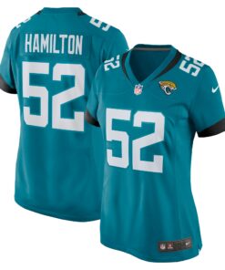 Women's Jacksonville Jaguars DaVon Hamilton Teal Game Jersey JS7079 nicesnker