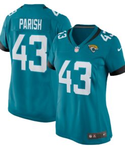 Women's Jacksonville Jaguars Derek Parish Teal Game Jersey JS4381 nicesnker