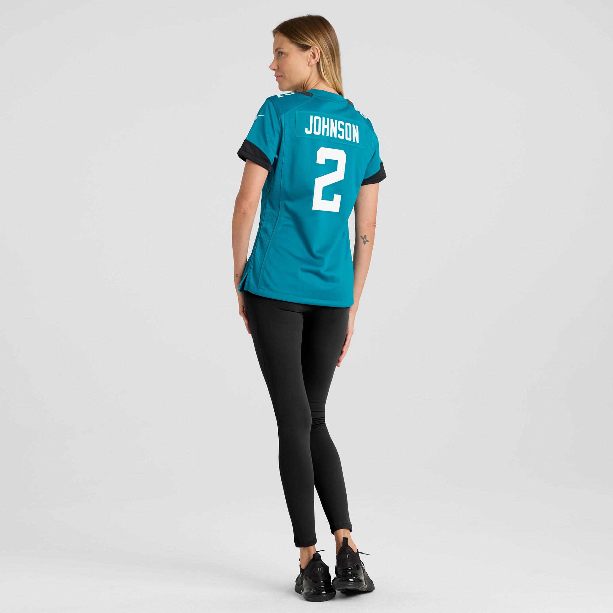 Women's Jacksonville Jaguars D'Ernest Johnson Teal Game Jersey JS7978 nicesnker - Image 5