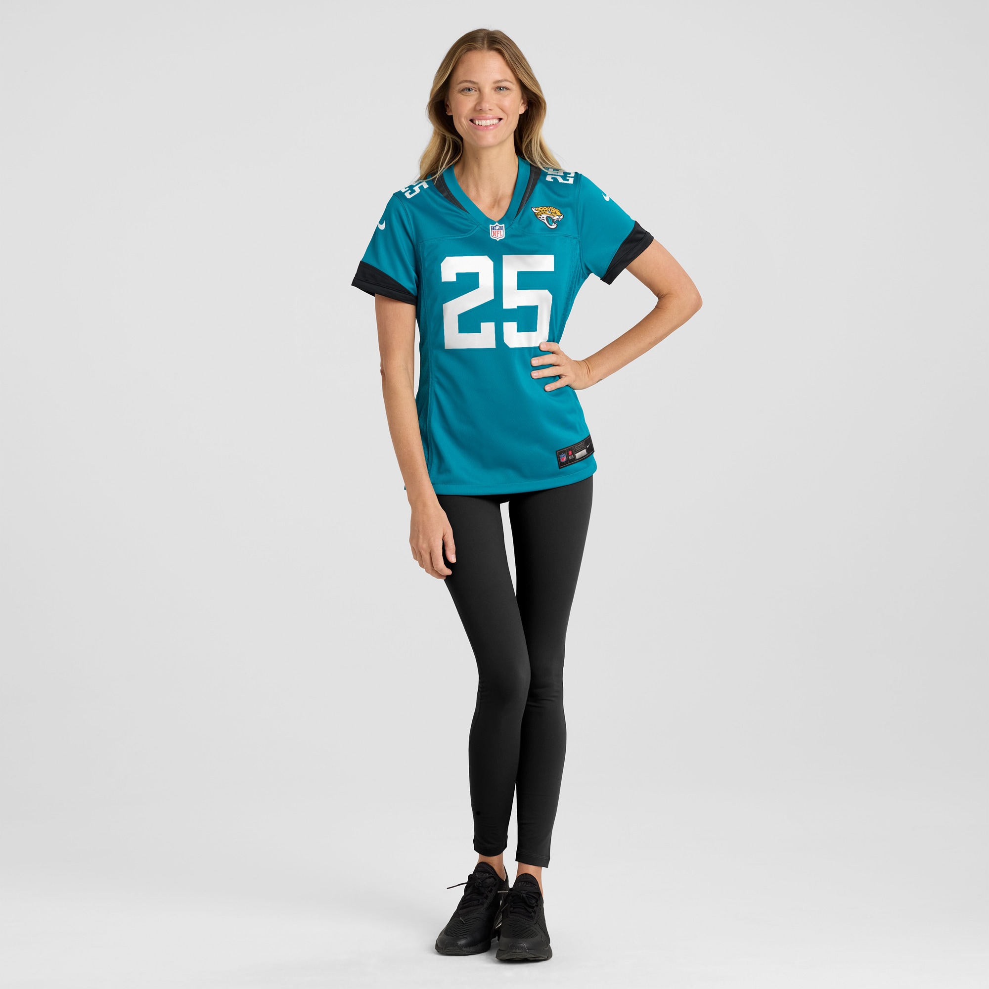 Women's Jacksonville Jaguars D'Ernest Johnson Teal Team Game Jersey JS6724 nicesnker - Image 4