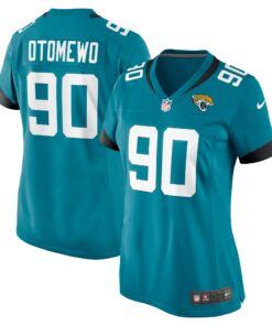 Women's Jacksonville Jaguars Esezi Otomewo Teal Game Jersey JS9949 nicesnker