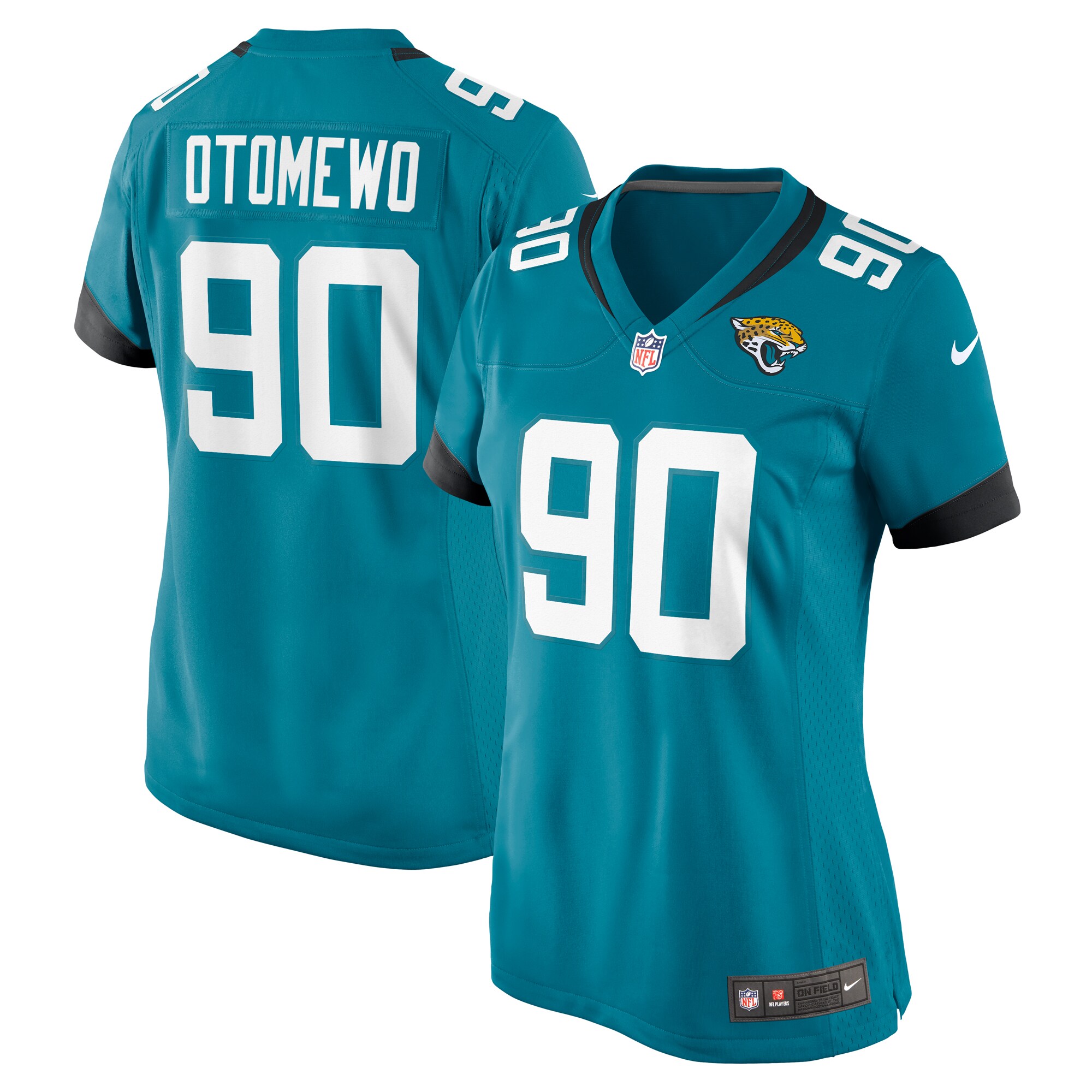 Women's Jacksonville Jaguars Esezi Otomewo Teal Game Jersey JS9949 nicesnker
