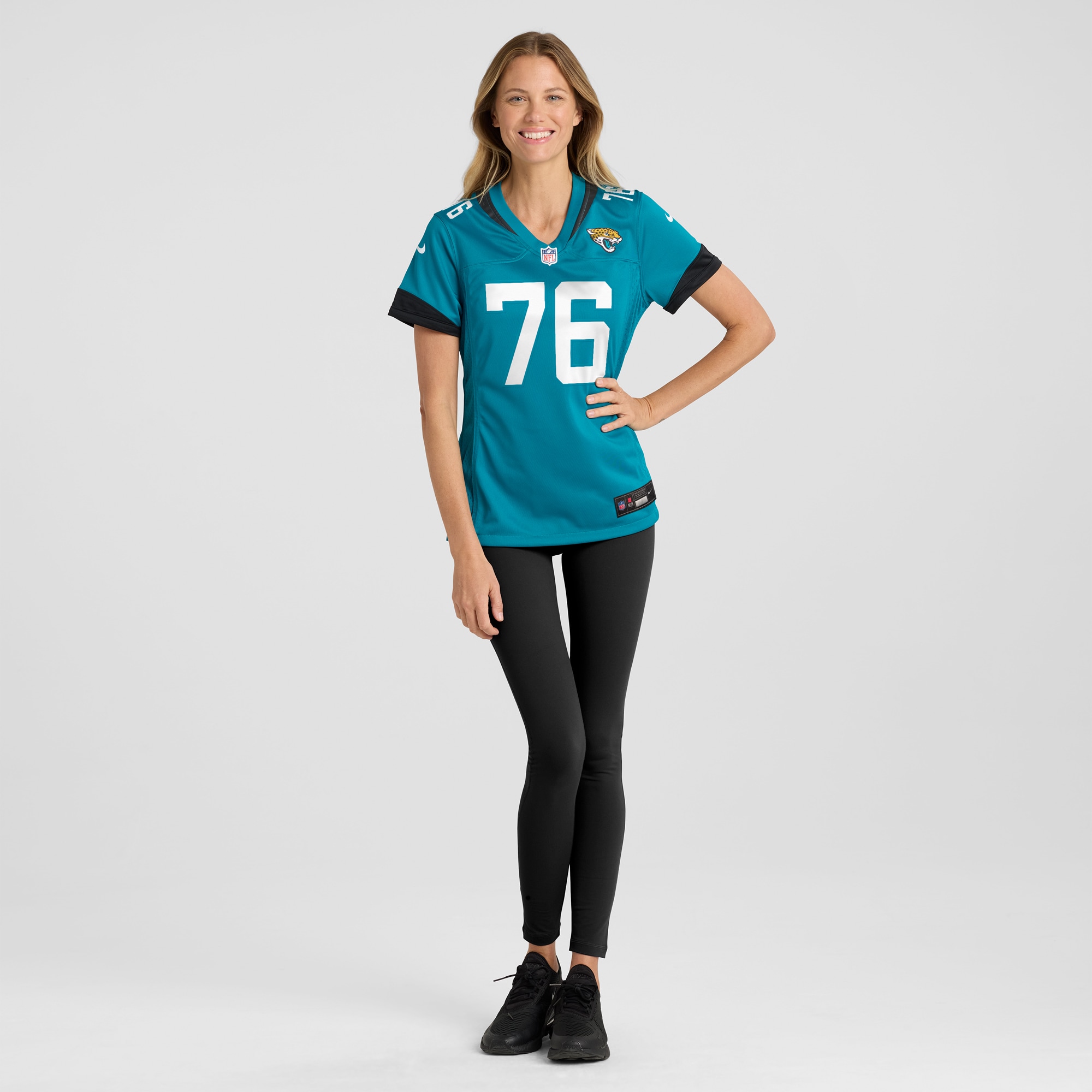 Women's Jacksonville Jaguars Ezra Cleveland Teal Game Jersey JS3393 nicesnker - Image 4