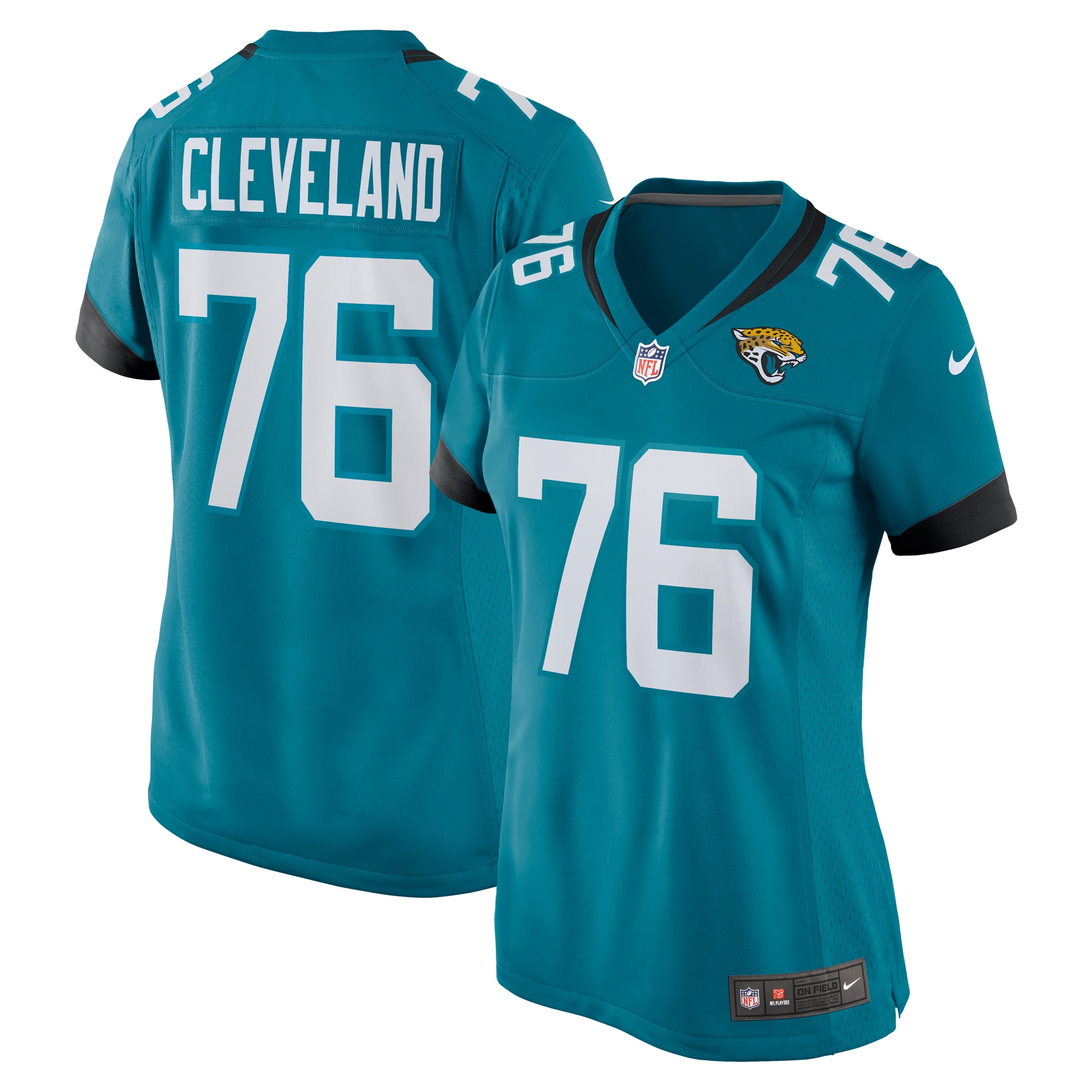 Women's Jacksonville Jaguars Ezra Cleveland Teal Game Jersey JS3393 nicesnker
