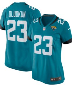 Women's Jacksonville Jaguars Foyesade Oluokun Teal Game Player Jersey JS5663 nicesnker