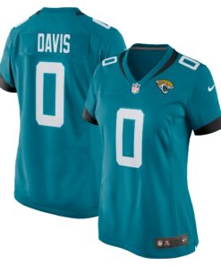 Women's Jacksonville Jaguars Gabe Davis Teal Team Game Player Jersey JS3928 nicesnker