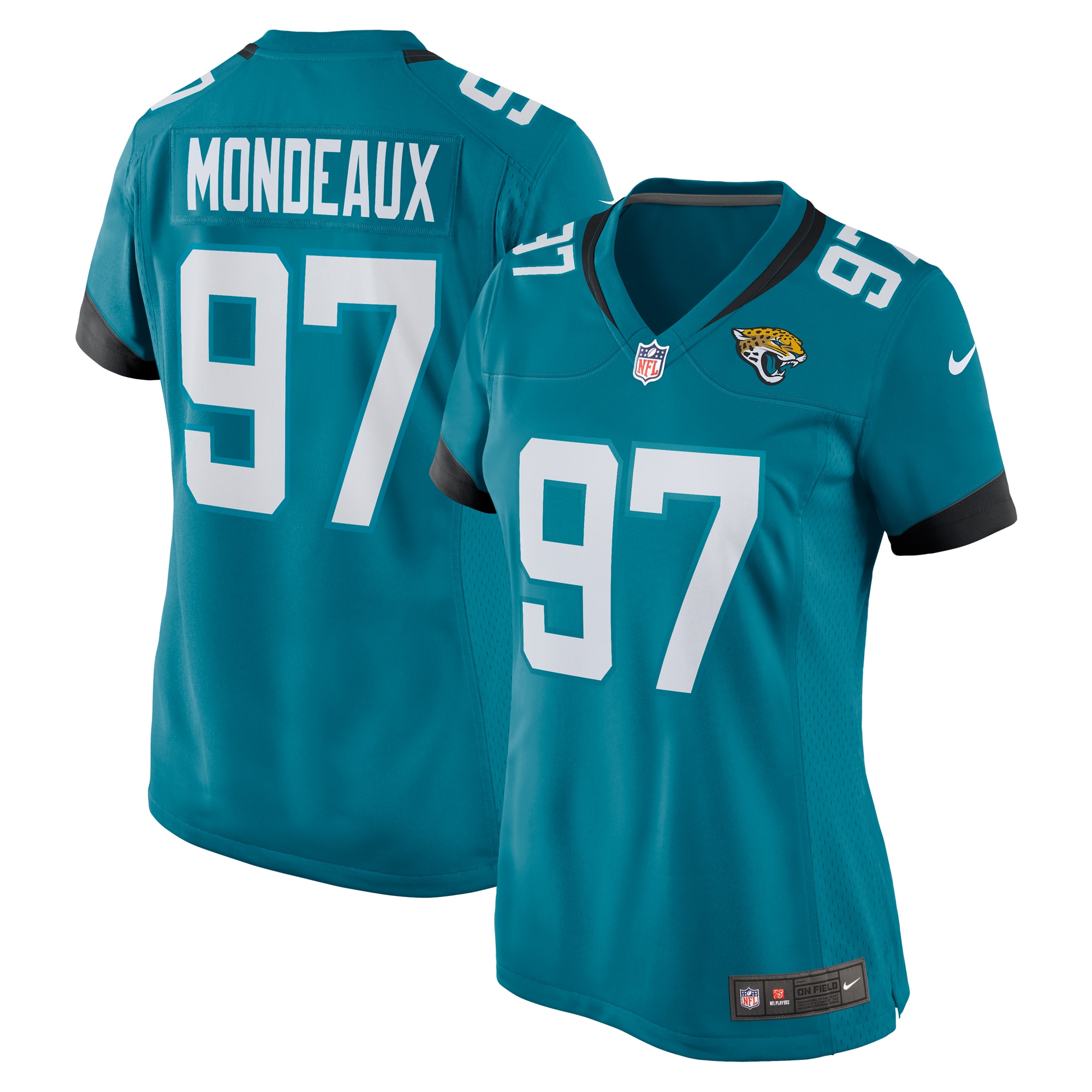 Women's Jacksonville Jaguars Henry Mondeaux Teal Game Jersey JS5646 nicesnker