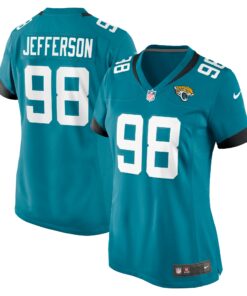 Women's Jacksonville Jaguars Jefferson Teal Game Jersey JS1221 nicesnker