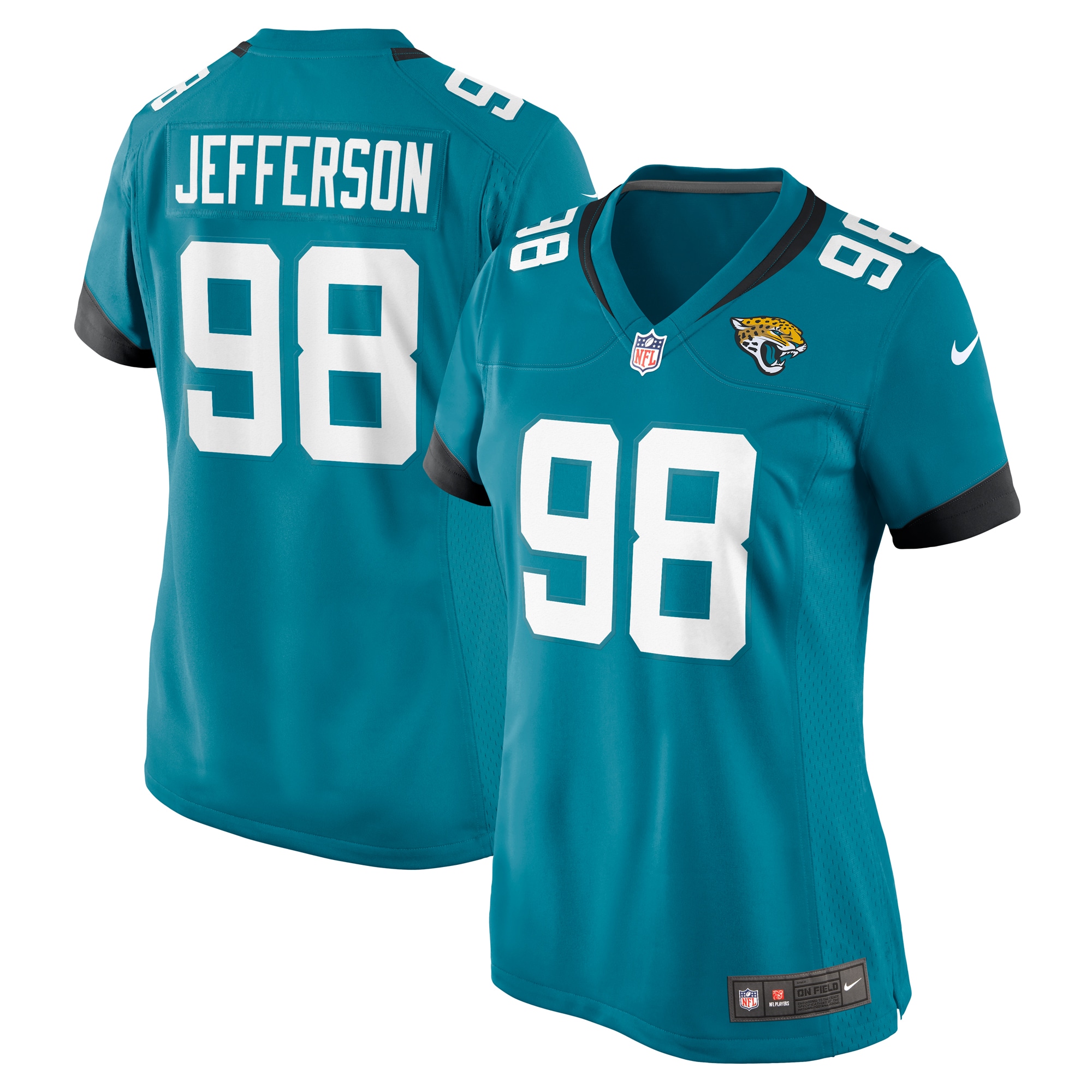 Women's Jacksonville Jaguars Jefferson Teal Game Jersey JS1221 nicesnker