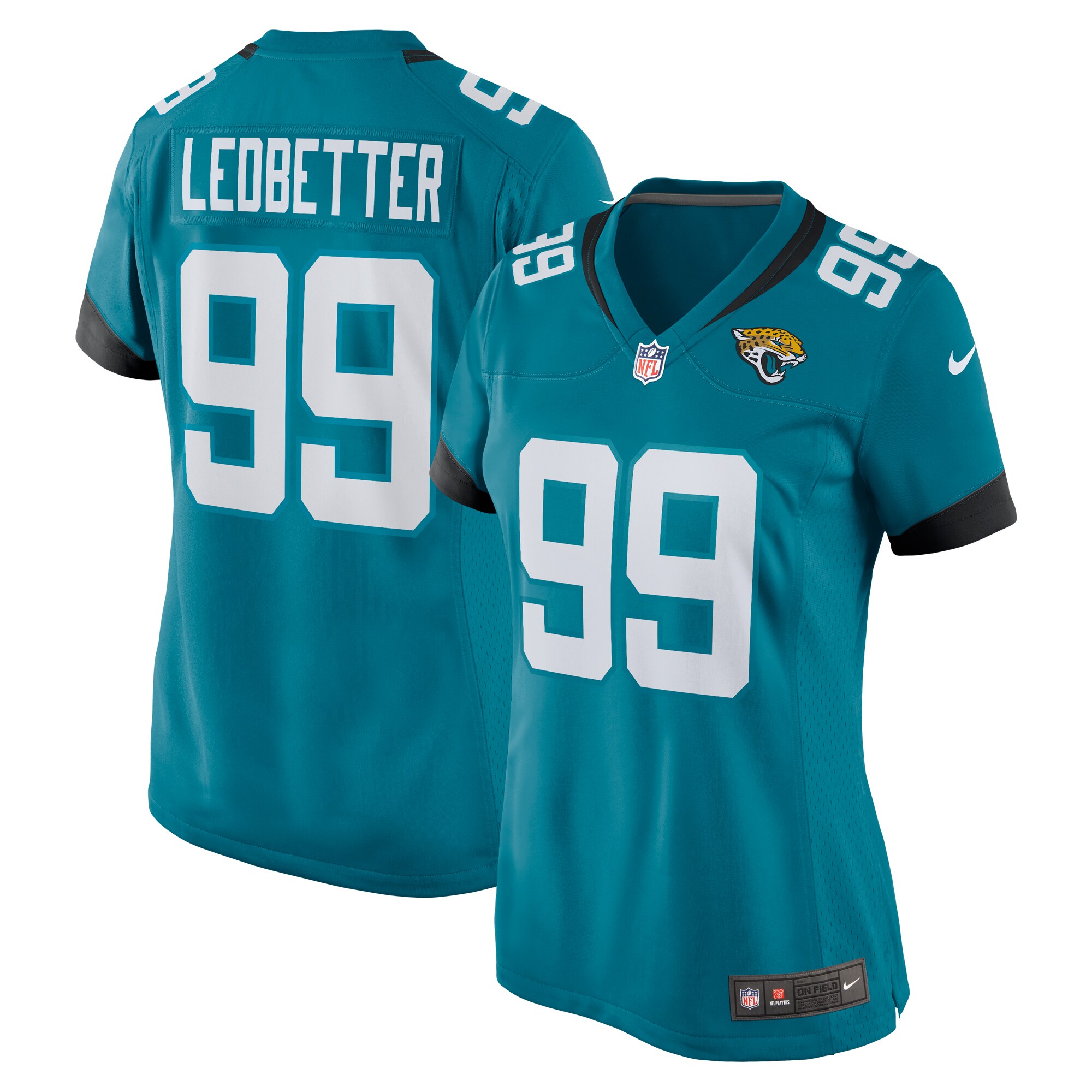 Women's Jacksonville Jaguars Jeremiah Ledbetter Teal Home Game Player Jersey JS3918 nicesnker