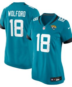 Women's Jacksonville Jaguars John Wolford Teal Team Game Jersey JS8172 nicesnker