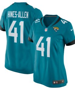 Women's Jacksonville Jaguars Josh Hines-Allen Teal Player Game Jersey JS6753 nicesnker