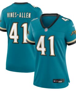 Women's Jacksonville Jaguars Josh Hines-Allen Teal Prowler Throwback Game Jersey JS4012 nicesnker