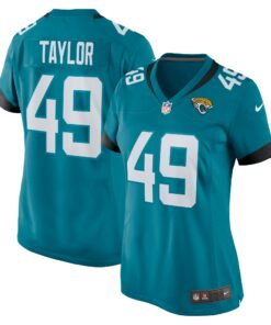 Women's Jacksonville Jaguars Leonard Taylor Teal Game Jersey JS5466 nicesnker