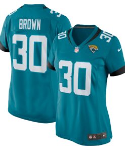 Women's Jacksonville Jaguars Montaric Brown Teal Game Player Jersey JS2246 nicesnker