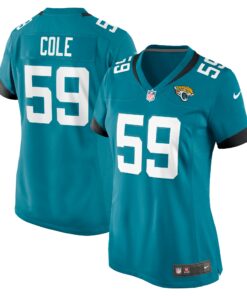 Women's Jacksonville Jaguars Myles Cole Teal Game Jersey JS2420 nicesnker