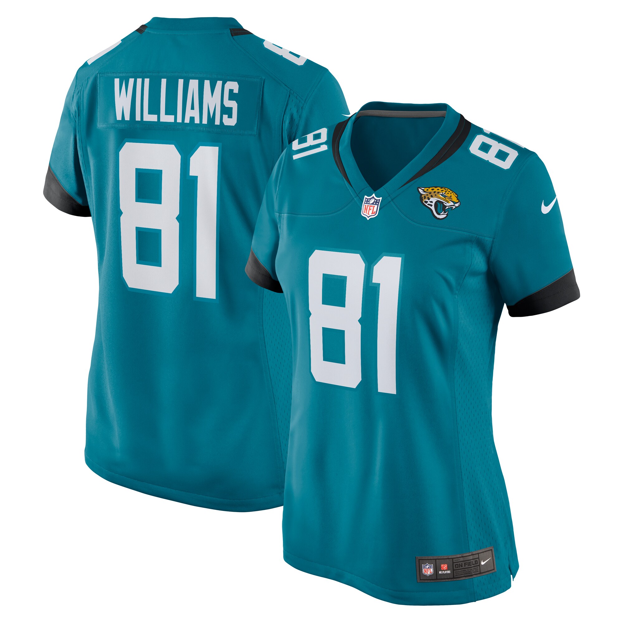 Women's Jacksonville Jaguars Seth Williams Teal Game Player Jersey JS8171 nicesnker