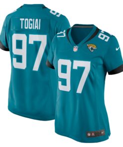 Women's Jacksonville Jaguars Tommy Togiai Teal Team Game Jersey JS6271 nicesnker