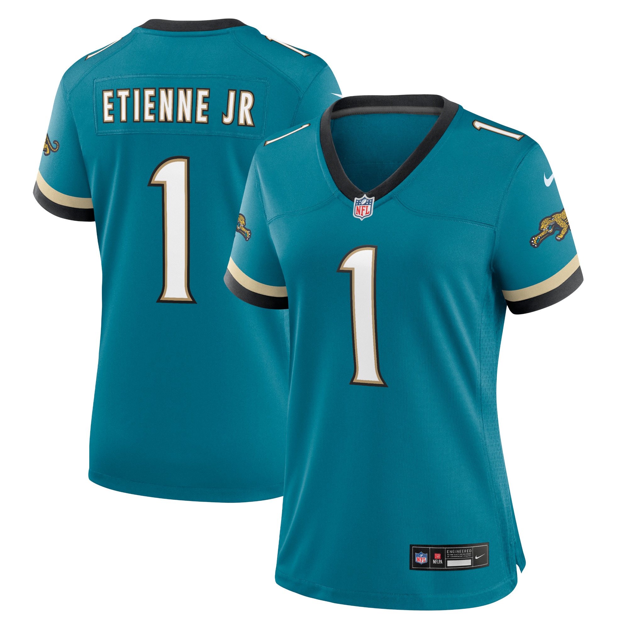 Women's Jacksonville Jaguars Travis Etienne Jr Teal Prowler Throwback Game Jersey JS9153 nicesnker