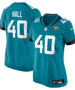 Women's Jacksonville Jaguars Tyler Hall Teal Team Game Jersey JS5101 nicesnker