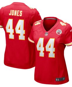 Women's Kansas City Chiefs Cam Jones Red Game Jersey JS2654 nicesnker