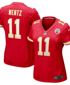 Women's Kansas City Chiefs Carson Wentz Red Game Jersey JS6524 nicesnker