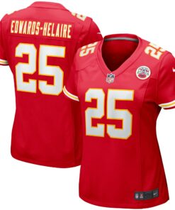 Women's Kansas City Chiefs Clyde Edwards-Helaire Red Player Jersey JS5565 nicesnker