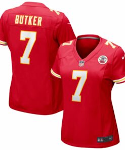 Women's Kansas City Chiefs Harrison Butker Red Game Jersey JS5800 nicesnker