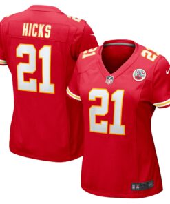 Women's Kansas City Chiefs Jaden Hicks Red Game Jersey JS9684 nicesnker