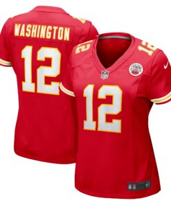 Women's Kansas City Chiefs Montrell Washington Red Team Game Jersey JS4026 nicesnker