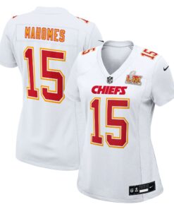 Women's Kansas City Chiefs Patrick Mahomes Tundra White Super Bowl LIX Fashion Game Jersey JS6930 nicesnker
