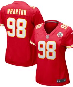 Women's Kansas City Chiefs Tershawn Wharton Red Game Jersey JS2054 nicesnker