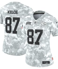 Women's Kansas City Chiefs Travis Kelce Arctic Camo 2024 Salute to Service Limited Jersey JS2775 nicesnker