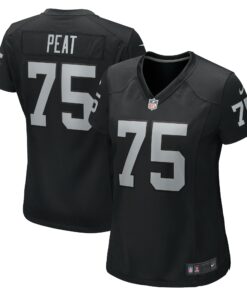 Women's Las Vegas Raiders Andrus Peat Black Game Jersey JS5556 nicesnker