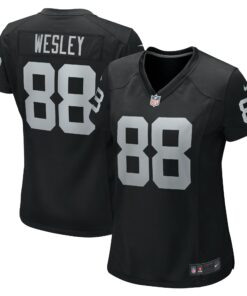Women's Las Vegas Raiders Antoine Wesley Black Team Game Jersey JS5810 nicesnker
