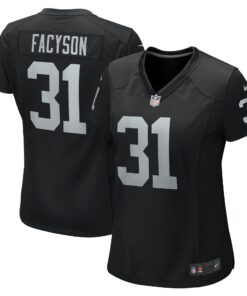 Women's Las Vegas Raiders Brandon Facyson Black Team Game Jersey JS2824 nicesnker