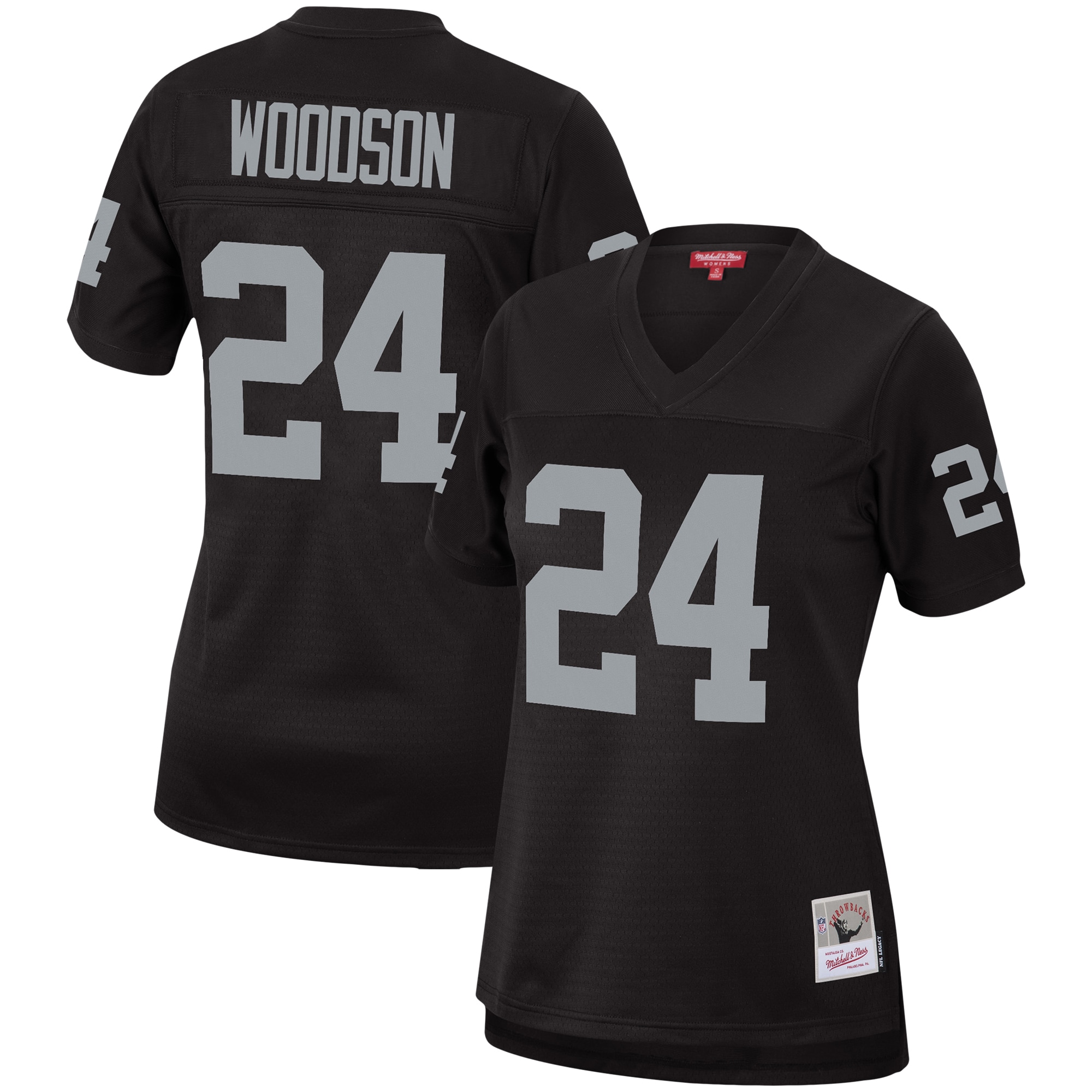Women's Las Vegas Raiders Charles Woodson Mitchell & Ness Black Legacy Team Jersey JS6234 nicesnker