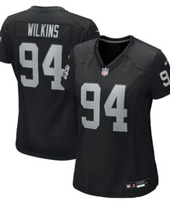 Women's Las Vegas Raiders Christian Wilkins Black Team Game Jersey JS8690 nicesnker