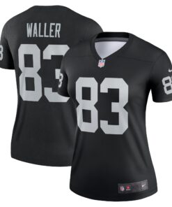 Women's Las Vegas Raiders Darren Waller Black Team Legend Player Performance Top JS6601 nicesnker