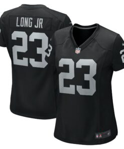 Women's Las Vegas Raiders David Long Jr. Black Team Game Jersey JS6143 nicesnker