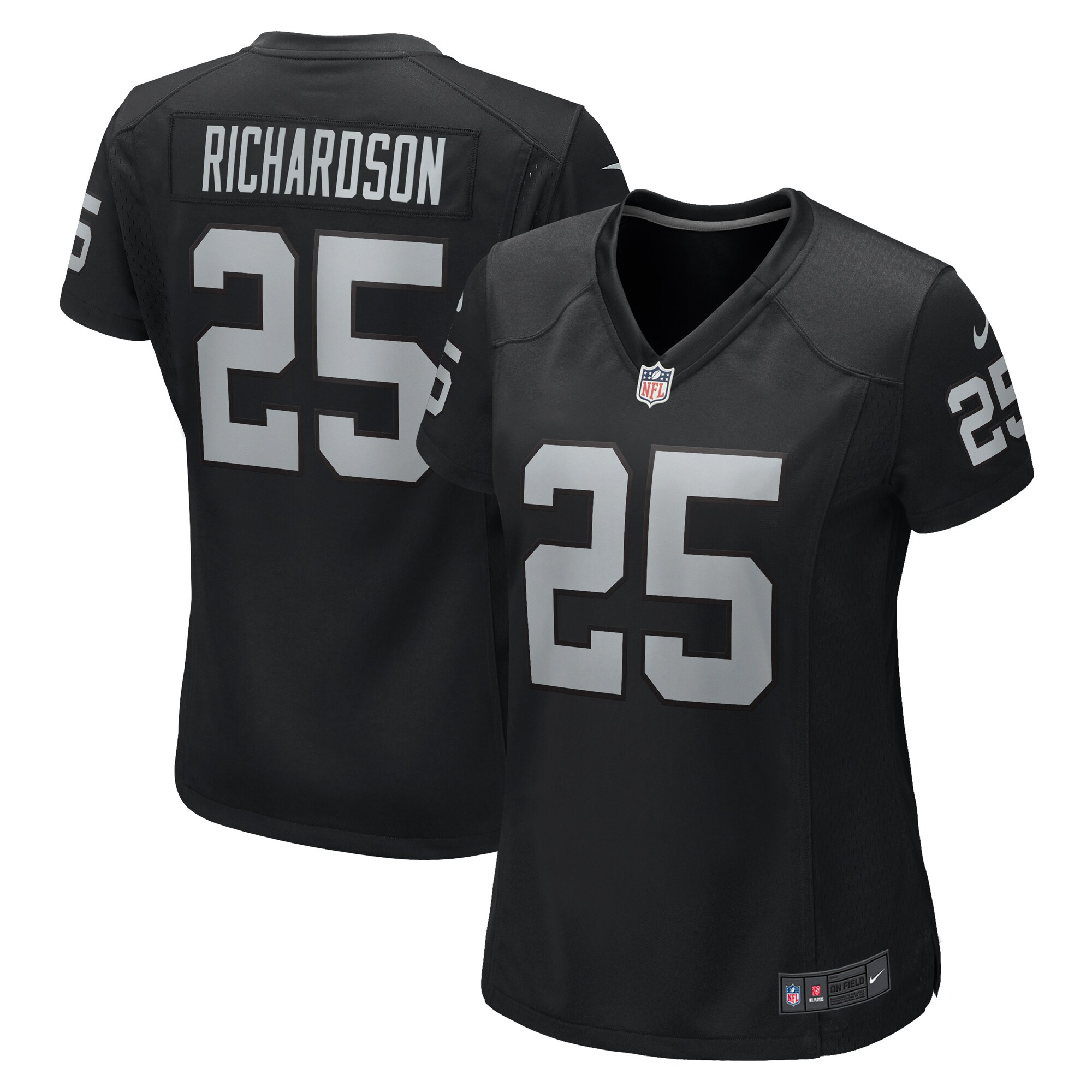 Women's Las Vegas Raiders Decamerion Richardson Black Game Jersey JS9864 nicesnker