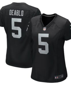 Women's Las Vegas Raiders Divine Deablo Black Player Game Jersey JS8402 nicesnker
