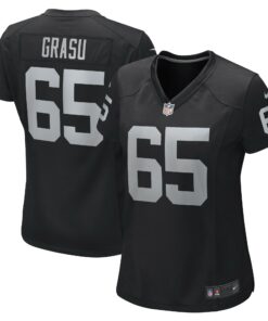 Women's Las Vegas Raiders Hroniss Grasu Black Game Player Jersey JS4931 nicesnker