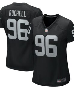 Women's Las Vegas Raiders Isaac Rochell Black Team Game Jersey JS7024 nicesnker